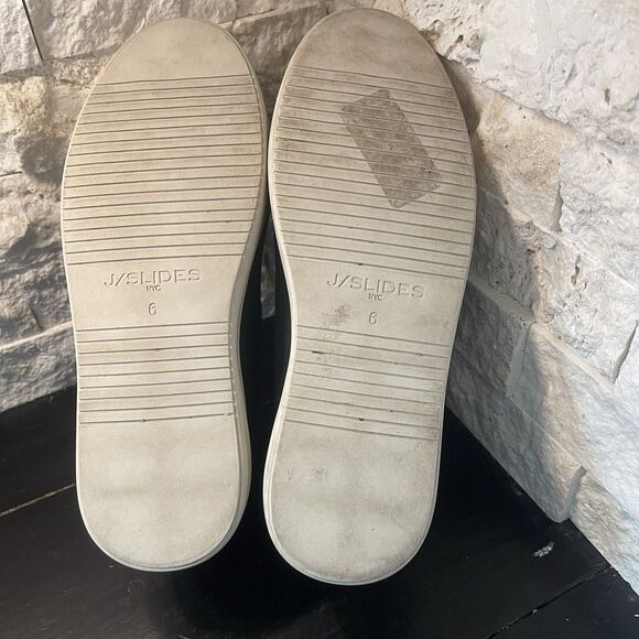 J/Slides NYC Women's Dark Grey Suede Noel Platform Sneaker Size 6 M Slip On - Picture 5 of 8